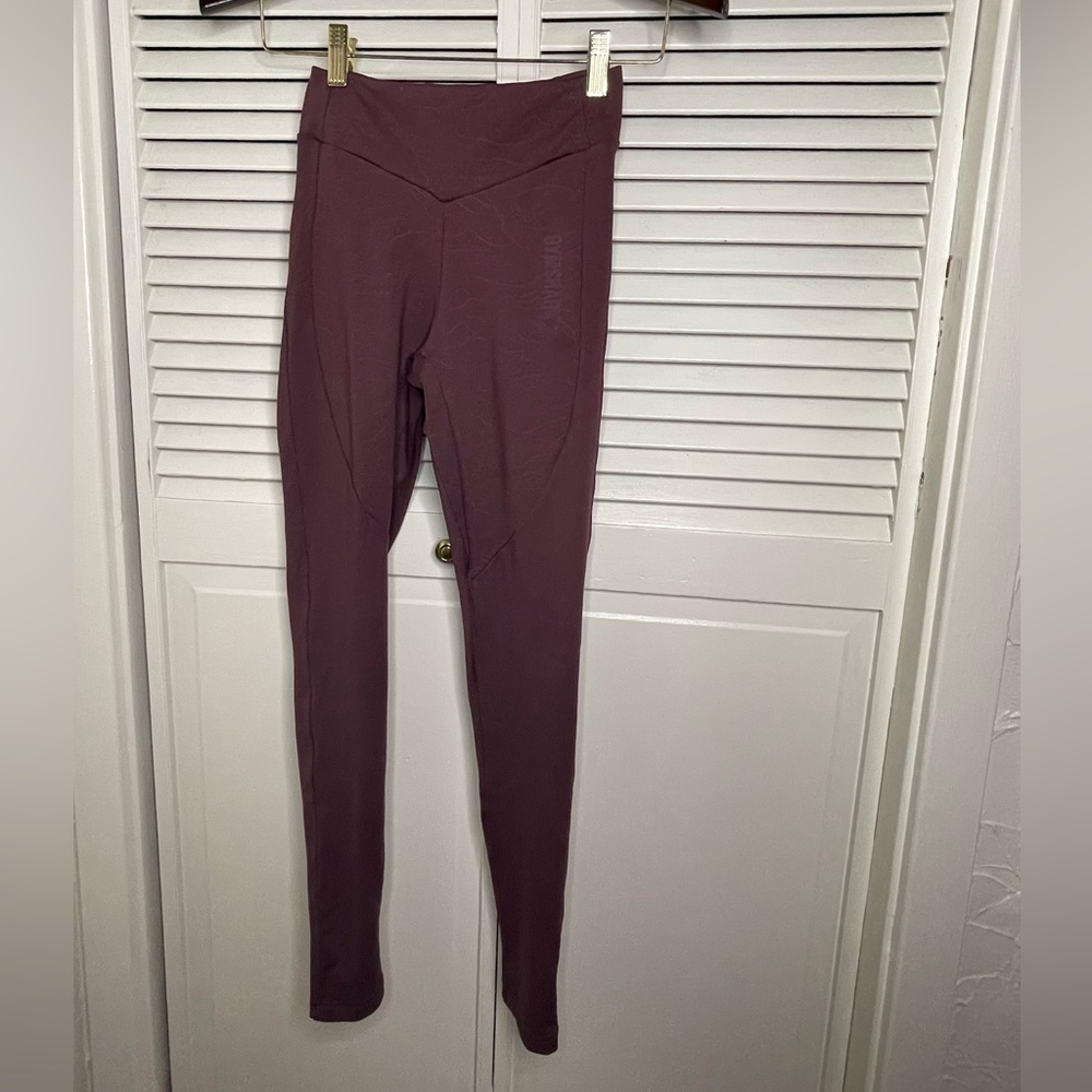 Sale🦈 Gymshark Lustre Leggings in Berry Red Size Medium - Picture 3 of 6